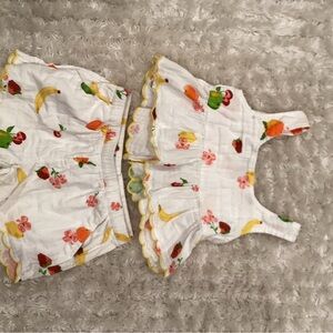 Zara Kids Fruit Print Set - White and Yellow